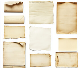 set of note papers on white background
