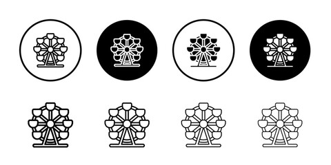ferrris wheel icon Simple outline illustration set