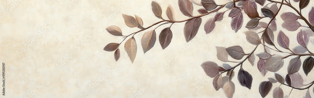 Aufkleber cascading branches with muted gold and soft hues creating a serene and tranquil atmosphere in nature
