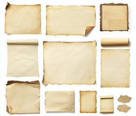 set of note papers on white background
