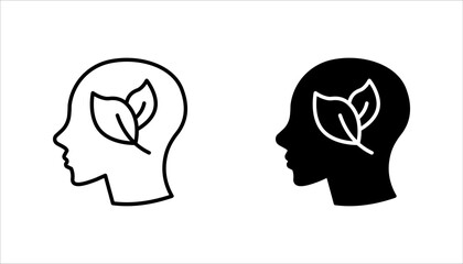 icon Set of Leaves,  icons related to environment, on white background.