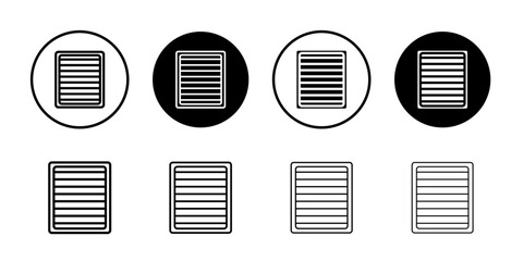 jalousie icon Simple outline illustration set