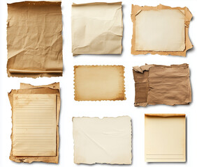 set of note papers on white background
