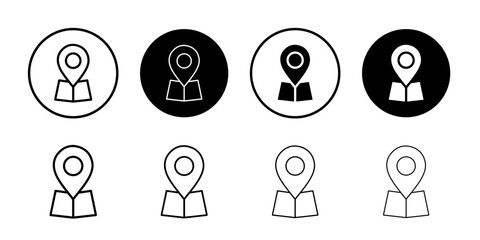 location icon Simple outline illustration set