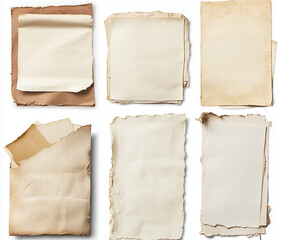 set of note papers on white background
