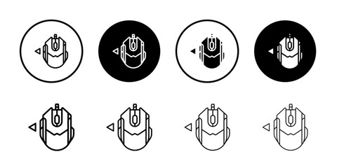 mouse direction left icon Simple outline illustration set