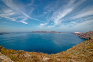 Fototapeta premium Views from the island of Santorini in Greece