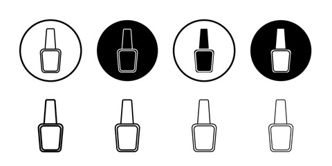 nail polish icon Simple outline illustration set