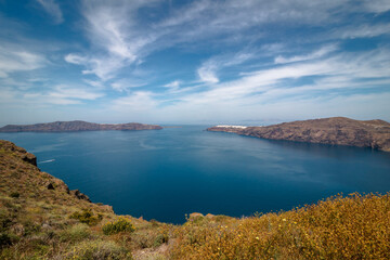 Fototapeta premium Views from the island of Santorini in Greece
