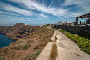 Views from the island of Santorini in Greece