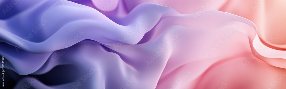 Poster abstract gradient fabric displaying smooth folds in shades of purple and pink