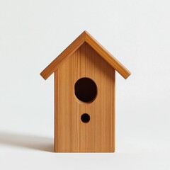 Wooden birdhouse featuring a natural finish designed for outdoor gardens and bird watching enthusiasts at home