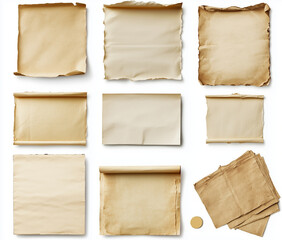 set of note papers on white background
