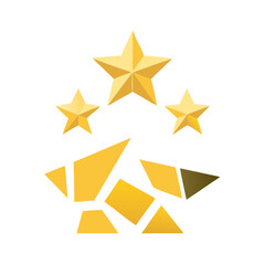Obraz premium Fragmented golden star pattern with small pieces