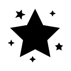 Obraz premium Black star surrounded by smaller stars