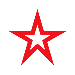 Fototapeta premium Bold red star with hollow center