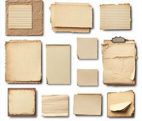 set of note papers on white background
