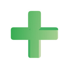 Obraz premium Green glossy plus icon