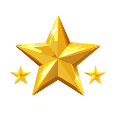 Obraz premium Golden 3D star with small stars decoration