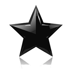 Obraz premium Black glossy star with a 3D effect