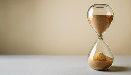 Hourglass on a minimal background.