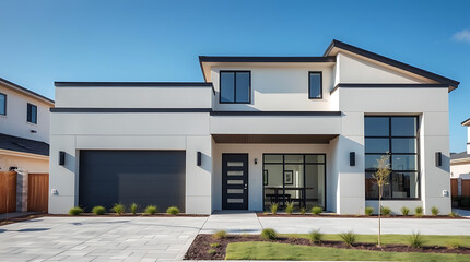 Fototapeta premium Modern Architectural House Design: Luxury Home Exterior with Contemporary Style