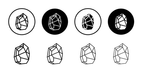 rock icon Simple outline illustration set