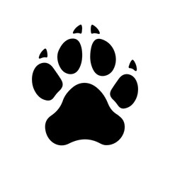 Dog paw print clip art design on plain white transparent isolated background for card, shirt, hoodie, sweatshirt, apparel, card, tag, mug, icon, poster or badge