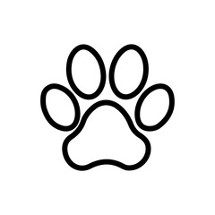 Dog paw print clip art design on plain white transparent isolated background for card, shirt, hoodie, sweatshirt, apparel, card, tag, mug, icon, poster or badge