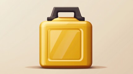 Yellow Plastic Jerrycan: A Detailed 3D Render