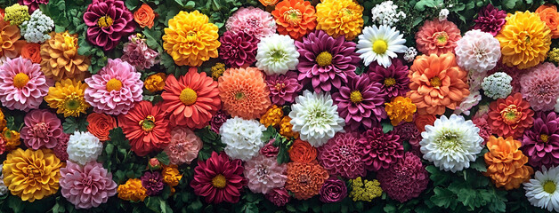 Different Colored Flowers Arranged Together Featuring Pink Yellow Flowers and Vibrant Floral Designs Generative AI