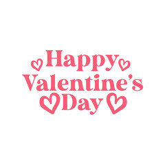 Valentine’s Day typography text on plain white transparent isolated background for card, shirt, hoodie, sweatshirt, apparel, tag, mug, icon, poster or badge