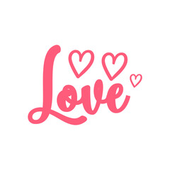 Love typography design on plain white transparent isolated background for card, shirt, hoodie, sweatshirt, apparel, tag, mug, icon, poster or badge