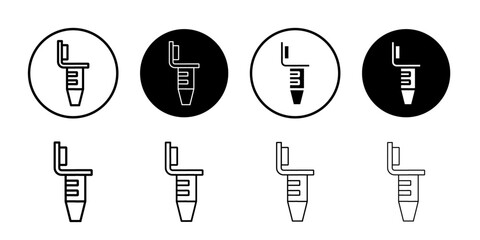 test tube icon Simple outline illustration set