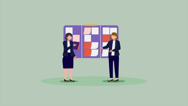 Animated video Planning concept. Full length animation illustration. High quality 4k footage.