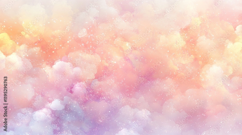 Poster Soft dreamy pastel peach bokeh pattern creates a serene and calming atmosphere for artistic backgrounds