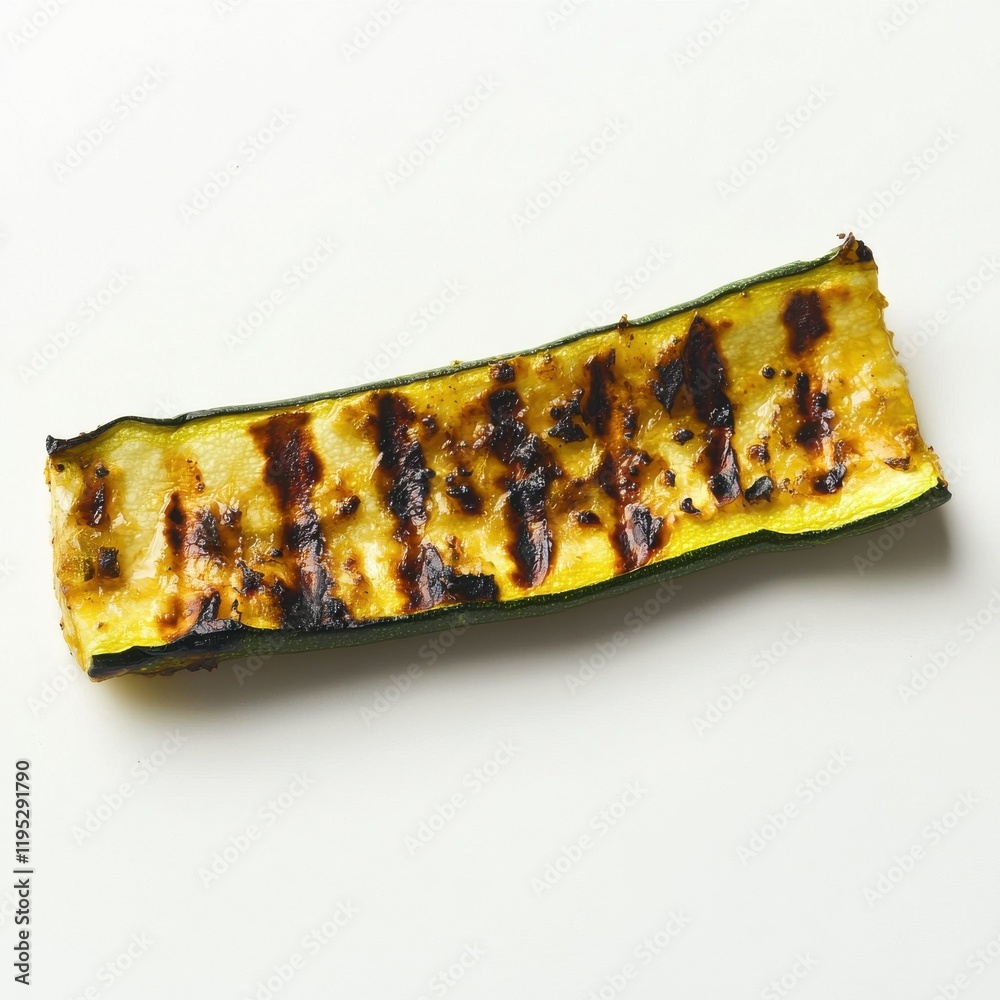 Poster grilled zucchini slice showcasing charred edges and perfectly cooked texture ready for a summer barb