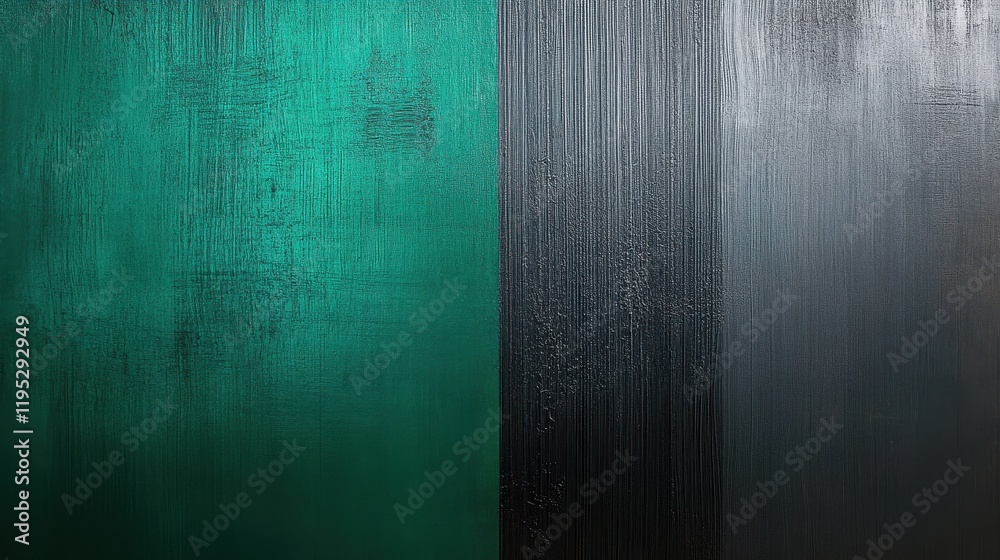 Aufkleber scratched steel surface with a gradient of deep green and dark gray hues creates a striking visual c