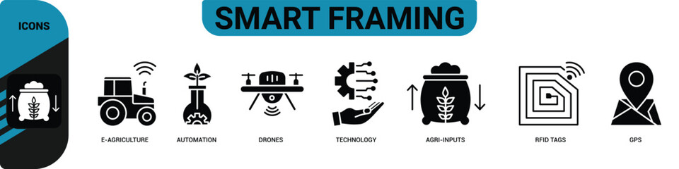 Smart farm line icon, smart farming and agriculture icon or sign, vector icon