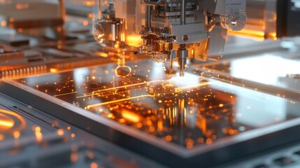 A close view of a microfactorys floor layout highlighting the open spaces between modular units that facilitate easy movement and reconfiguration of production lines.
