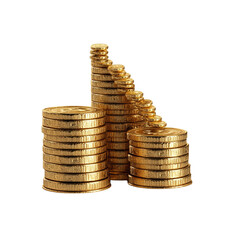 Golden Coin Stacks Growth and Wealth Concept