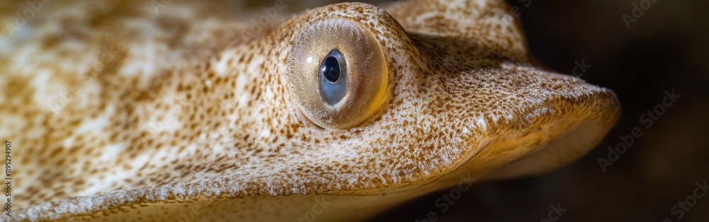 Poster stingray face close-up showcasing unique features and textures in underwater habitat