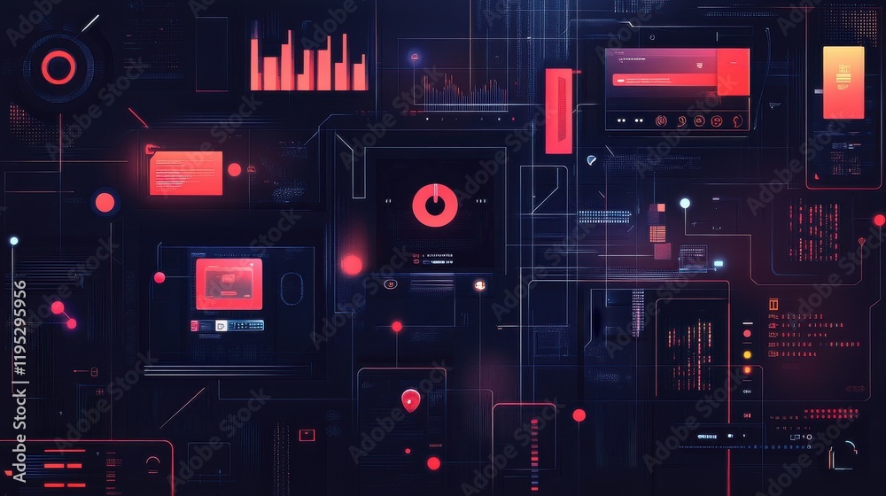 Leinwandbilder futuristic digital banking applications showcasing advanced technology and user interfaces