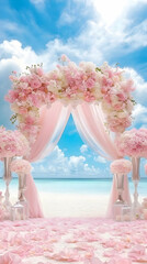 Beach Wedding Floral Arch Illustration