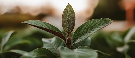 Obraz premium Tranquil Nature Close up of Lush Green Leaves Plant Growth Spring Botany
