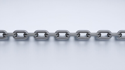 Obraz premium Strong Metal Chain Links Interlocking Security Connection Industrial Strength Teamwo