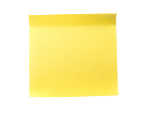 yellow sticky note isolated