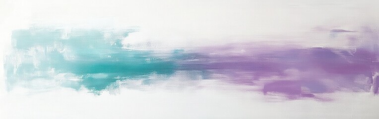 Soft pencil strokes create a tranquil blend of teal and lavender on a white canvas with subtle texture and fluidity