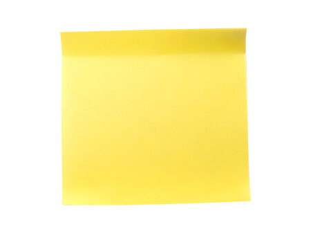 yellow sticky note isolated
