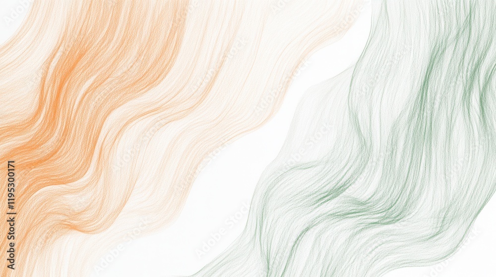 Poster Delicate waves of color create a serene and minimalist abstract design on a white background